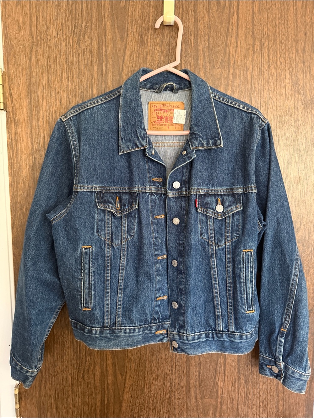 Levi's Blue Denim Trucker Jacket with Button Front
